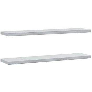 Estantes de pared 2 uds acero inoxidable plateado 100x23,5x3 cm