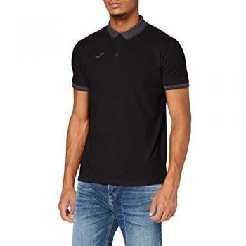 Joma Bali II Men's Short Sleeve Polo Shirt - Black, 3XL