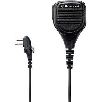 Midland Micrófono con Altavoz MA25-M con 2 Pines Tipo Motorola, botón PTT, G15, G18