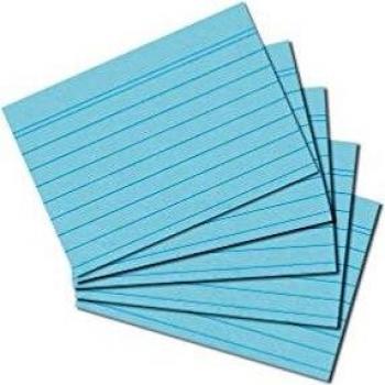 Paquete de 100 Fichas Bristol A8 Lienadas Azul 170g HERLITZ