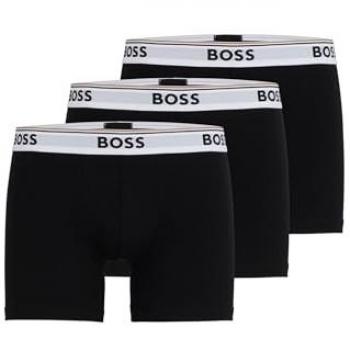 BOSS Men's 3-Pack Logo Stretch Cotton Boxer Briefs - Black - Size M