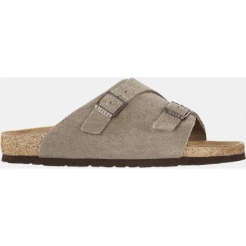 Birkenstock - Sandalias planas Zürich de mujer en ante, color beige oscuro, tamaño 38, diseño estrecho