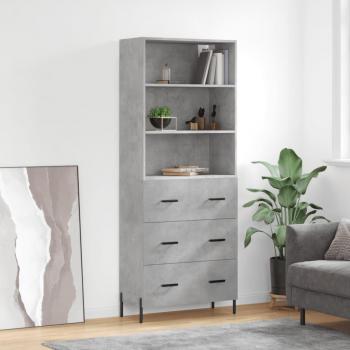 Armario de hormigón gris 69,5x34x180 cm madera multicapa