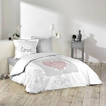 Douceur d'Intérieur 1440979-Juego de cama funda de edredón de algodón, Lova en algodón de 42 hilos. 240 x 220 cm, 3 piezas