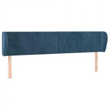 Cabecero de terciopelo azul oscuro 203x23x78/88 cm