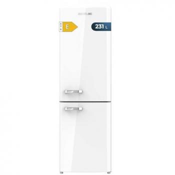 Frigorífico Combi Retro Blanco Bolero CoolMarket 231L No Frost Clase E con Fast Cooling y Humidity Box, puerta reversible, LED