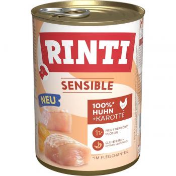 Rinti Sensible 6 x 400 g - Comida húmeda para perros - Pollo y zanahoria
