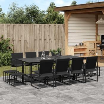 13-Piece Black Textilene Garden Dining Set