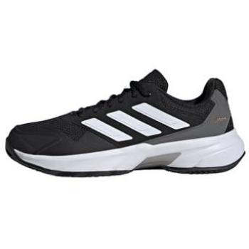 adidas CourtJam Control 3 Zapatilla Tierra Batida Hombres - Negro, Blanco, Talla 40 2/3, diseño para tenis en tierra batida, color negro y blanco