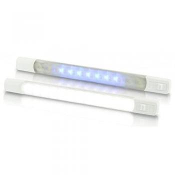 Hella Marine Surface Strip Light with Switch - White/Blue LEDs - 12V