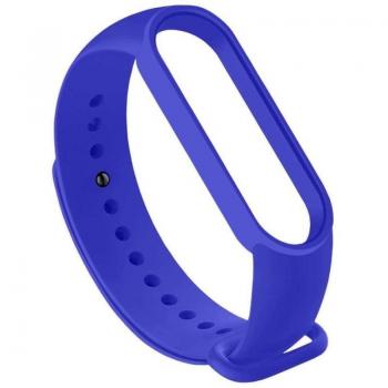 Correa de Silicona Azul Oscura Compatible con Xiaomi Mi Band 5/6 y Amazfit Band 5, Pulsera de Recambio Flexible