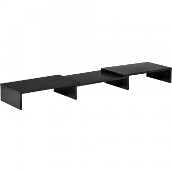 Soporte Elevador para Monitores de Madera Ajustable en Longitud y Ángulo para 2 Pantallas de Ordenador Portátil
