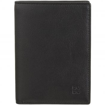 Cartera mediana vertical de hombre de piel Dudu con cremallera interior, cuero genuino, delgada y compacta, titular de dinero y tarjetas de crédito, diseño minimalista
