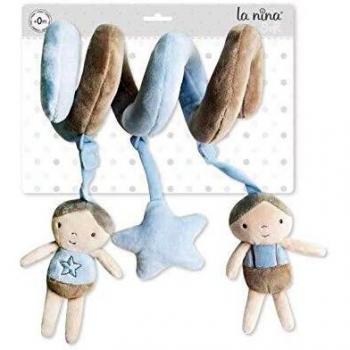 La Nina- Ristra muñeca Velour, Color Azul, 30 x 21 x 10 cm