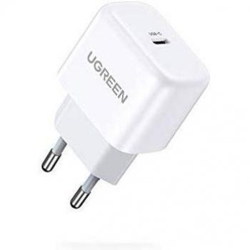 UGREEN 20W Cargador USB C Power Delivery 3.0, Mini Cargador Carga Rápida USB C para iPhone 12 Pro Max Mini Se 2020 11 Pro Max X iPad Pro iPad Air, AirPods Pro, Cargador Móvil QC 3.0 para Samsung S10