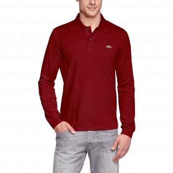 Lacoste Original L.12.12 Men's Long Sleeve Cotton Polo Shirt - Bordeaux 476 - M - Male