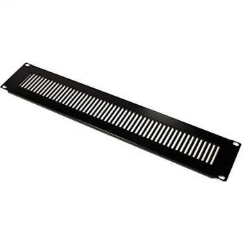 RackMatic - Panel de rejilla de 2U para armario rack 19 Tapa de ventilación negra