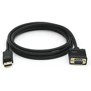 Equip 119338 - Adaptador de cable de vídeo VGA a DisplayPort de 2 metros, color negro