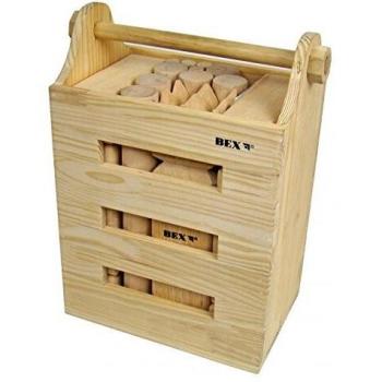 BE-X Bex Caja de Madera para Kubb Original – Madera de Caucho Multicolor