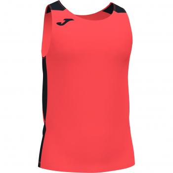 Joma Record II Men's Tank Top - Fluorescent Coral and Black, Breathable