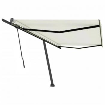 Toldo de pie retráctil manual color crema 500x300 cm