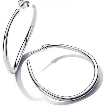 Pendientes de Aro Abierto Pandora de 42 mm en Plata con Diseño Orgánico