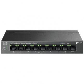 Switch TP-Link LS109P - Conexión Ethernet rápida de 9 puertos con 8 Puertos PoE+