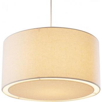 Lámpara colgante Edward Crema 1 bombilla 20cm, Cilíndrico, No eléctrico, Ligero, Corte láser