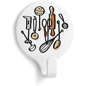 Colgador Adhesivo Circular Decorado Kitchen - 2 Uds