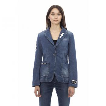 Baldinini Trend Blue Cotton Jacket & Coat - XXS