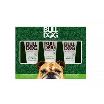 Bulldog Skincare for Men - Kit de Viaje con Ingredientes Naturales, Incluye Crema Hidratante 30ml, Gel Limpiador Facial 30ml y Gel de Afeitado 30ml