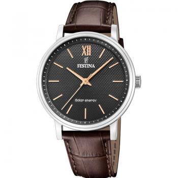 Festina Solar Energy F20660/6 Reloj para Hombre de Cuero Negro