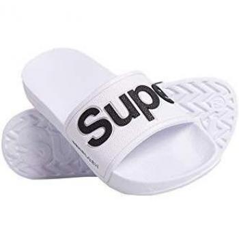 Superdry Eva Pool Slide, Zapatos de Playa y Piscina para Mujer, Blanco