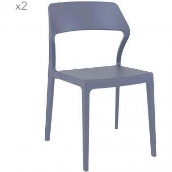Snow Moulded Polypropylene Side Chair - Dark Grey