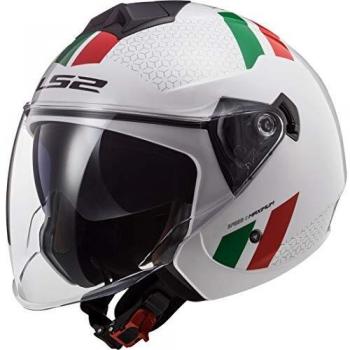 LS2 Twister II Combo Casco Moto, Hombre, White Red Green, XS