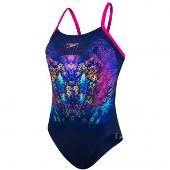 Speedo NatureFill Placement Digital Rippleback Bañador, Mujer, 28