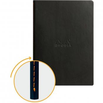Cuaderno Rhodia 116402C A5 - Negro con cubierta de cuero sintético y papel de alta calidad