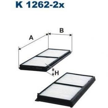 Filtro de habitáculo FILTRON K 1262-2X, tipo: Filtro de aire para el compartimento del pasajero, características: diseñado para eliminar partículas y contaminantes del aire interior del vehículo, compatible con diversas marcas y modelos