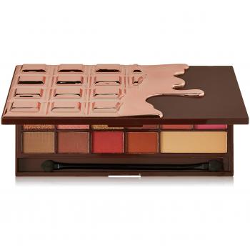 Paleta de sombras Chocolate Rose Gold con tonos cálidos y brillantes
