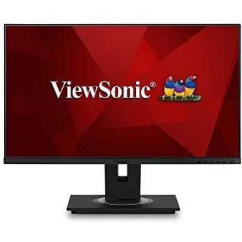 ViewSonic VG2455 24 Inch IPS Full HD Monitor with USB Type-C, 4x USB, VGA, HDMI, DisplayPort, Adjustable Stand, Eye Care for Work and Study at Home , Black
