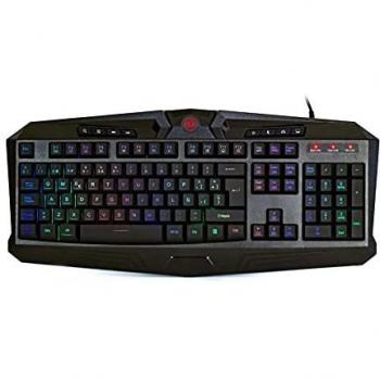 Redragon Harpe Pro K503A-RGB Teclado gaming Español - Teclado para juegos USB ligero, duradero, resistente al agua, ergonómico, silencioso - Teclado gamer con cable para PC - Negro