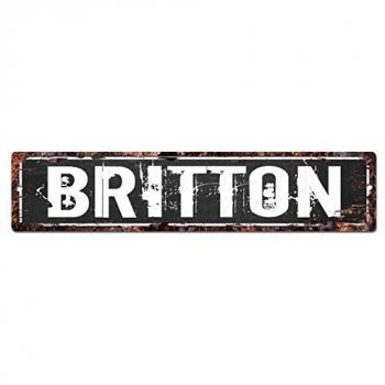 Britton Man Cave Letrero, Chic rústico calle Placa Cartel Bar Cafe restaurante shop Home Man Cave Decor Regalo signo