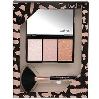 Technic Cosmetics - Pack paleta trio de iluminadores + brocha aplicadora