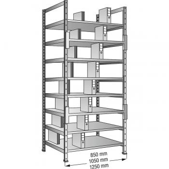 Estantería ensamblable de acero galvanizado para archivadores, doble cara, altura 3000 mm, dimensiones base 1200 x 600 mm - Kaiserkraft