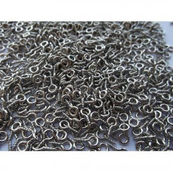 100 x tono Plata 8 mm x 4 mm Tornillos de ojo ganchos fianza resultados para hacer joyas Craft y otras manualidades