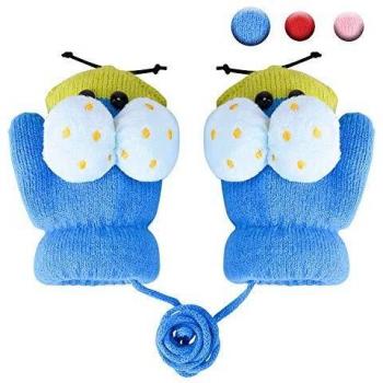 Sholov Guantes Invierno Niños 3-6 años, Guantes Niño Unisex Chica Guantes para niños Guantes de lana Tejido Elástico de dibujos animados lindo para deportes al aire libre Invierno cálido niños