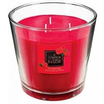 Vela perfumada en vidrio frambuesa D. 13,5 x H. 12,5 cm
