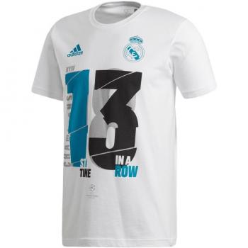 adidas Camiseta Real Madrid 13 Campeón UCL 18 Niño White Talla 164