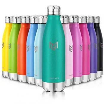 MIKAMEE Botella de Agua Acero Inoxidable 350/500/650/750ml | Aislamiento de Vacío de Doble Pared airBottle | sin bpa Botella termica | Mantiene 24h frías/12h Calientes | para Niños, Deporte, Oficina