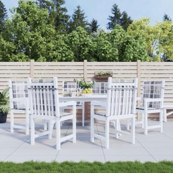 Cojín Decorativo de Asiento para Silla de Jardín Respaldo Bajo, Pack de 6 Unidades, Tela Oxford, Colores Antracita, Gris y Crema